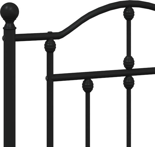 Bett Doppelbett Metall Black mit Latten für Matratze 135x190cm