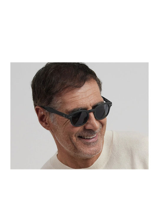 Izipizi Unisex Sunglasses with Black Plastic Frame and Black Polarized Lens