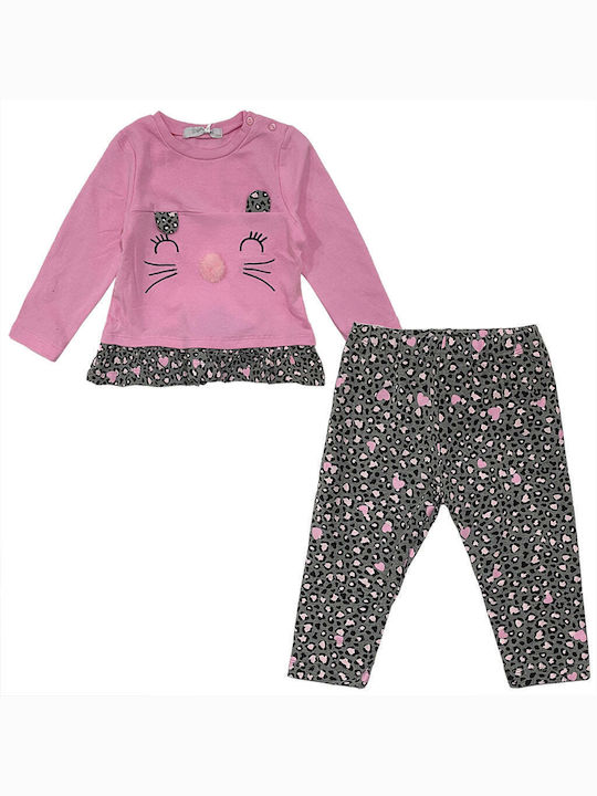 Ustyle Kids Set with Leggings Winter 2pcs Pink