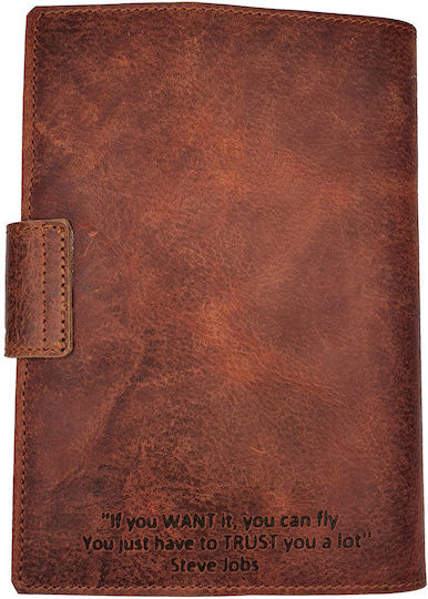 ByLeather Bloc Notes 150 Foi cu Suport pentru Stilou Maro