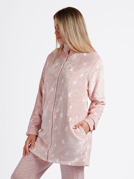 Admas Winter Women's Fleece Robe Pink