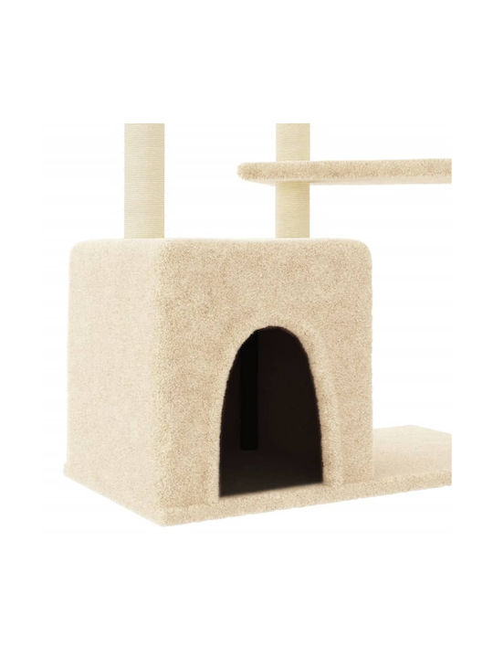 vidaXL Kratzbaum Katzenbäume Beige 5 Ebenen 91x53.5x107.5cm