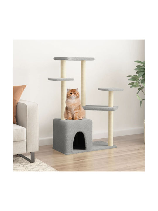 vidaXL Scratching Post Cat Trees Gray 5 levels 91x53.5x107.5cm