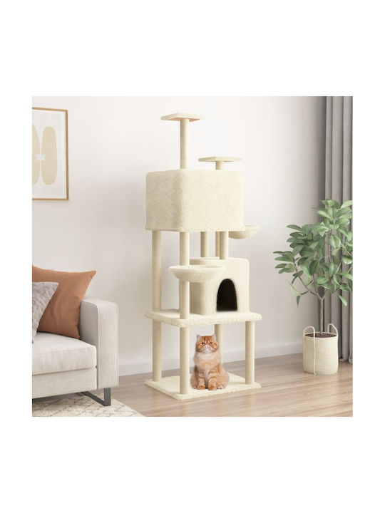 vidaXL Scratching Post Cat Trees Beige 103.5x90x180cm