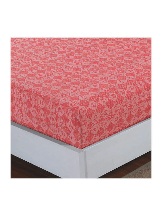 Casa Colori Чаршаф Двойна с Ластик 140x200+30см. Coral Rombus Корал