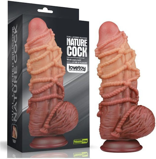 Lovetoy Glass Dildo with Balls and Suction Cup Flesh 24.5cm