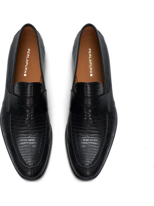 Leder Herren Mokassins in Schwarz Farbe