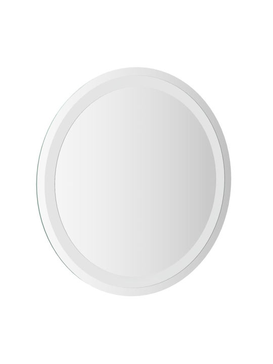 vidaXL Round Bathroom Mirror Led 50x50cm Transparent