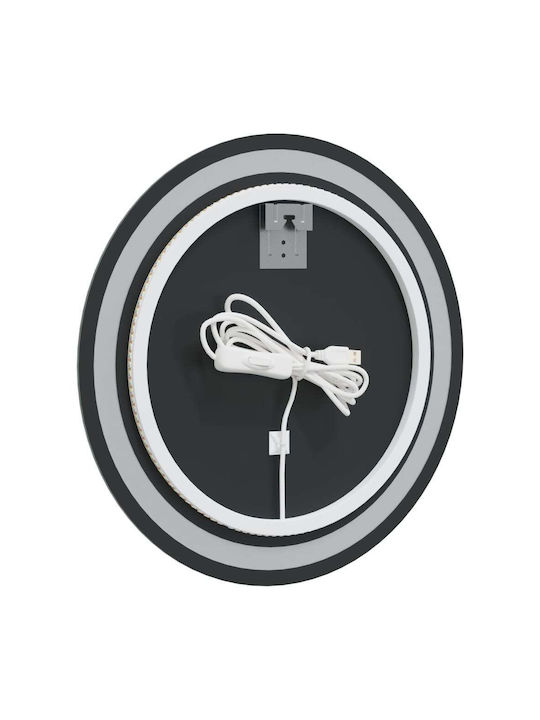 vidaXL Round Bathroom Mirror Led 50x50cm Transparent