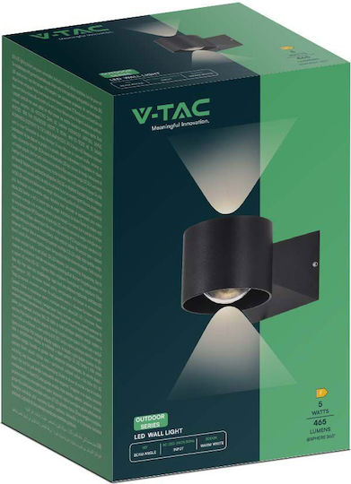 V-TAC Lumină de exterior montată pe perete LED IP65 5W cu Alb Cald Lumină Dublu Fascicul