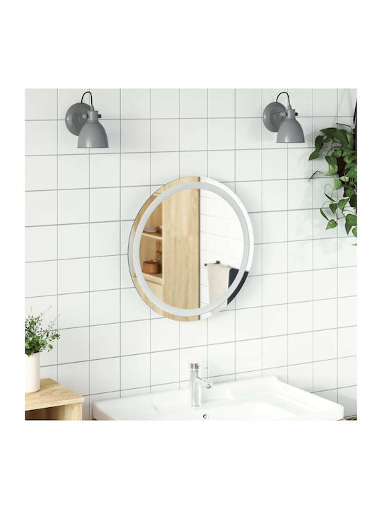 vidaXL Round Bathroom Mirror Led 50x50cm Transparent