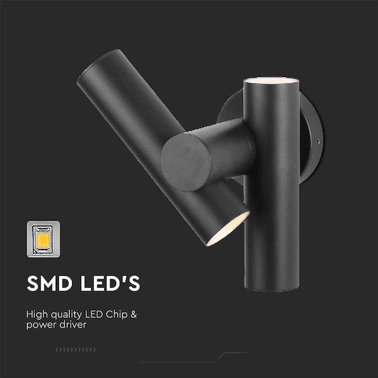 V-TAC Wall-Mounted Outdoor Spot Light LED IP44 6W with Warm White Light 17.2x10.5x25.3εκ.