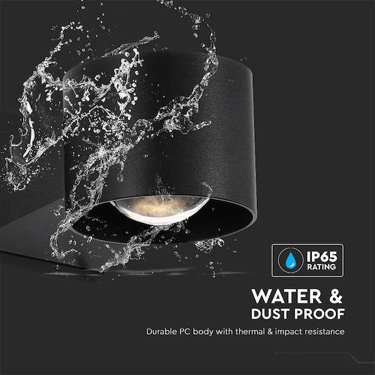 V-TAC Lumină de exterior montată pe perete LED IP65 5W cu Alb Cald Lumină Dublu Fascicul