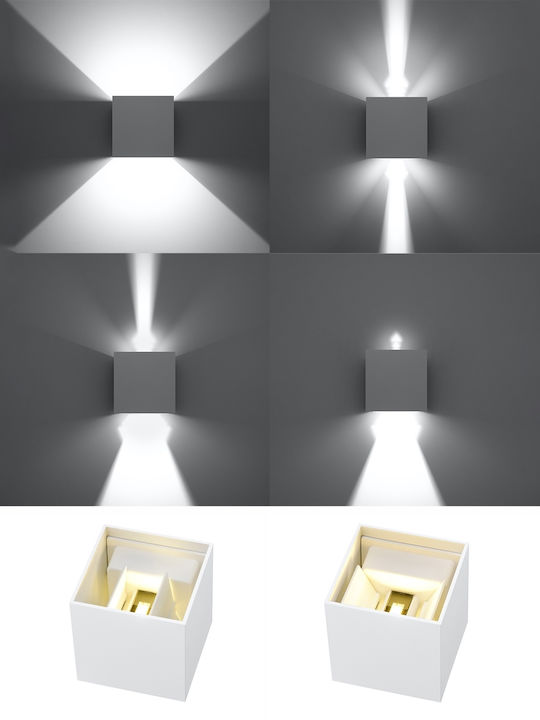 Sollux Стенно Външно Осветително Тяло LED IP54 6W с Топло бяло Светлина 11x11x11εκ.