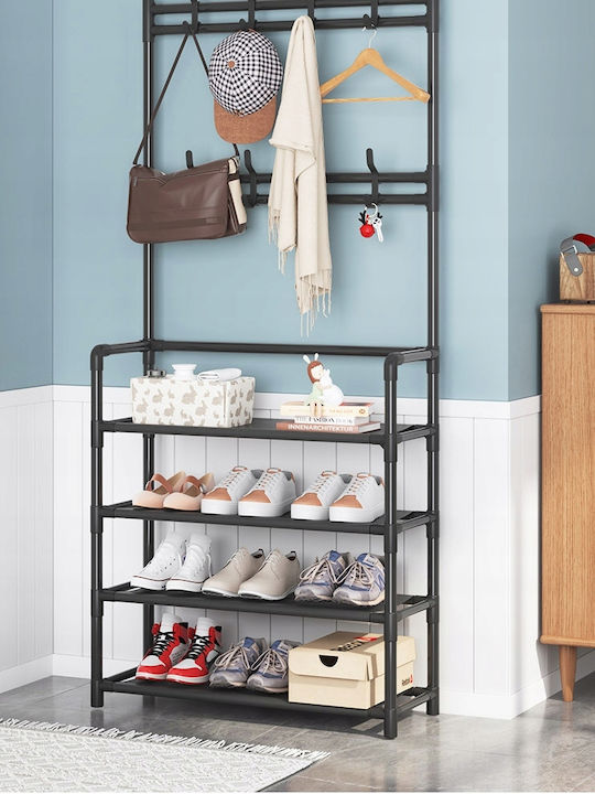 Muvu Home Floor Garment Rack made of Metal Black 80x25x154cm