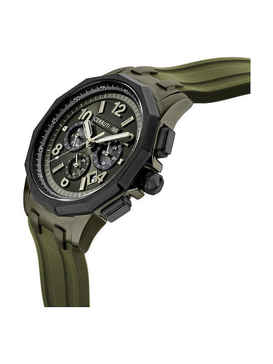 Cerruti Molveno Men's Watch Battery with Green Rubber Strap