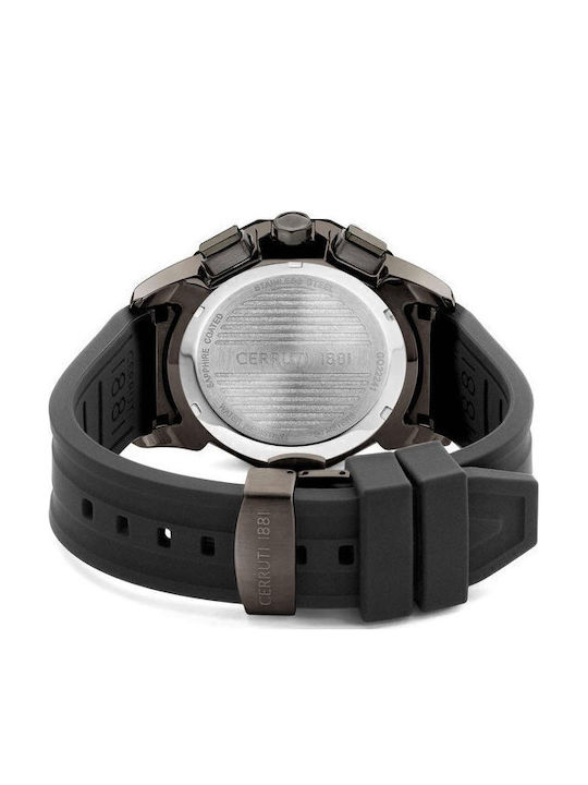 Cerruti Molveno Herrenuhr Batterie mit Schwarz Kautschukarmband