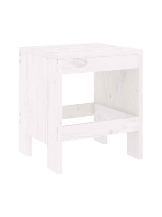 Wooden Garden Stool White 2 Pieces 40x36x45cm
