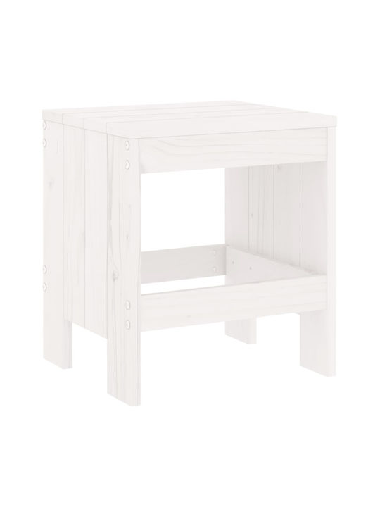 Wooden Garden Stool White 2 Pieces 40x36x45cm