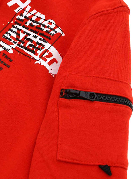 Kinder-Sweatshirt Strickjacke mit Kapuze Rote