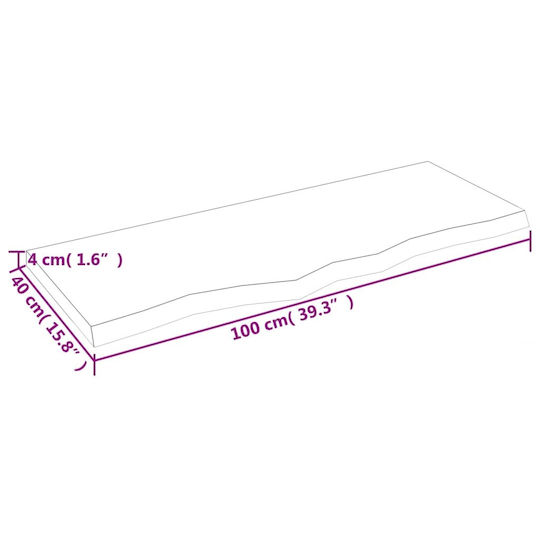 vidaXL Countertop without Sink L100xW40xH4cm Brown