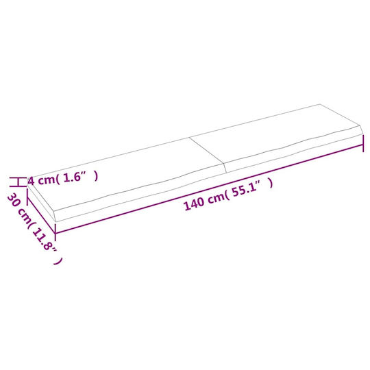 vidaXL Bank ohne Waschbecken L140xB30xH4cm Braun