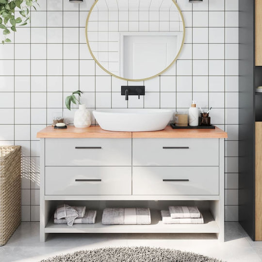 vidaXL Bank ohne Waschbecken L140xB30xH4cm Braun