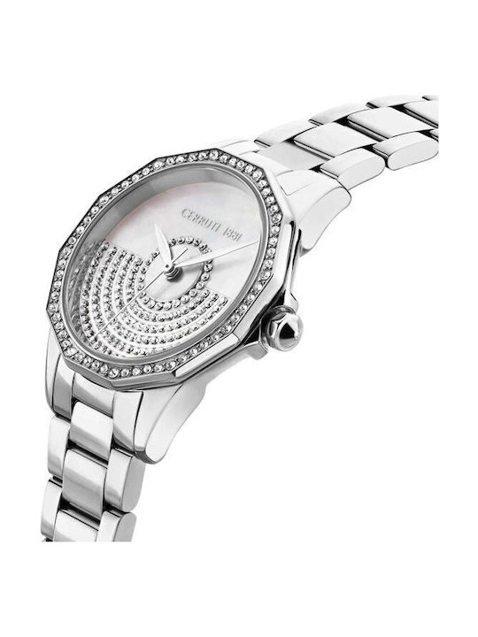 Cerruti Jesina Crystals Ceas de Damă cu Argintiu Brățară Metalică