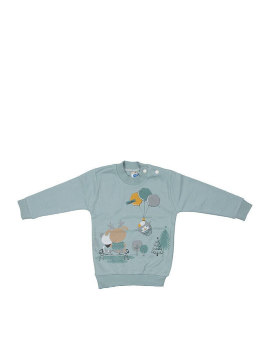 Papillon Kids Παιδική Πιτζάμα Χειμωνιάτικη Τιρκουάζ