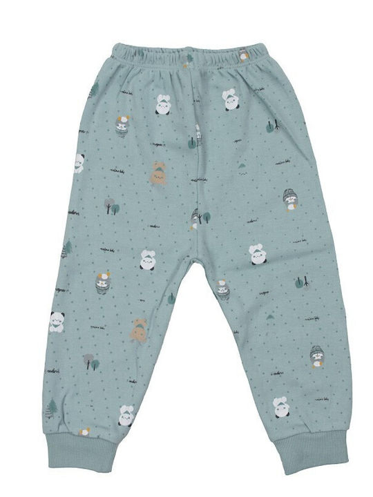 Papillon Kids Kinder Schlafanzug Winterlich Türkis