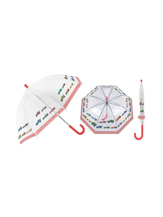 I-Total Kinder Regenschirm Gebogener Handgriff Weiß mit Durchmesser 72cm.