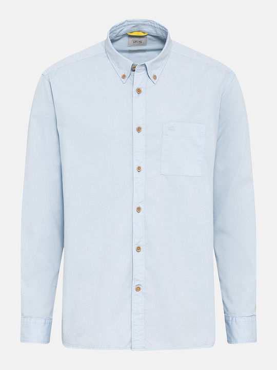 Long-sleeved Cotton Shirt Light Blue
