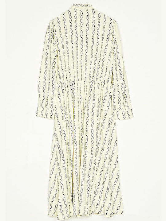 Midi Hemdkleid Kleid Beige