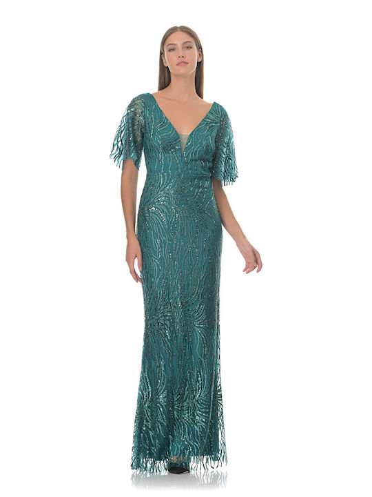 Farmaki Maxi Evening Dress Green