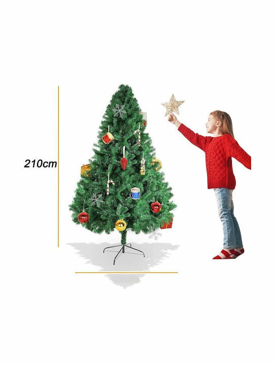 Christmas Green Tree with Metallic Base H210cm