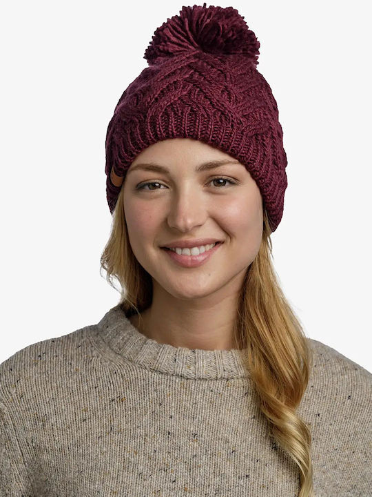 Buff Beanie Unisex Fleece Σκούφος Πλεκτός σε Μπορντό χρώμα