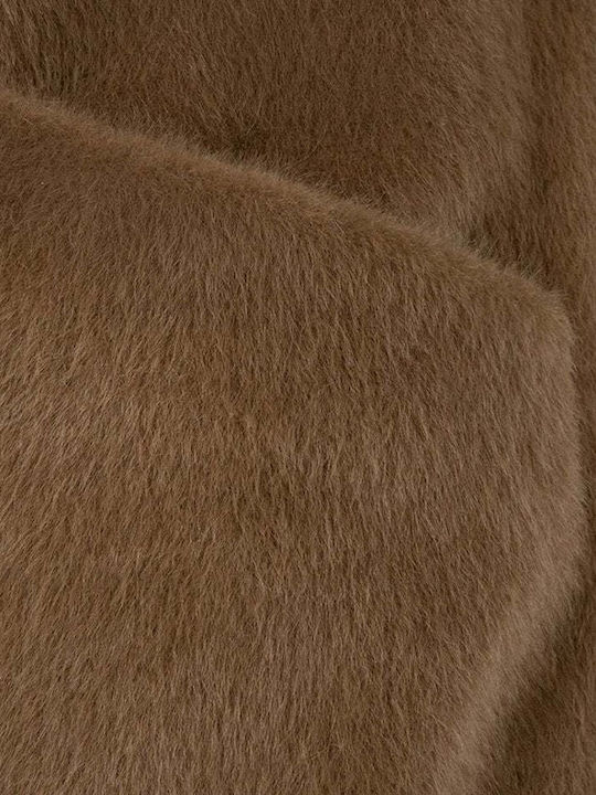 Women's Short Puffer Jacket for Winter Brown