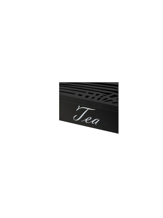 Κουτί για Τσάι με Καπάκι Ξύλινο Μαύρο 16.5x7x24cm