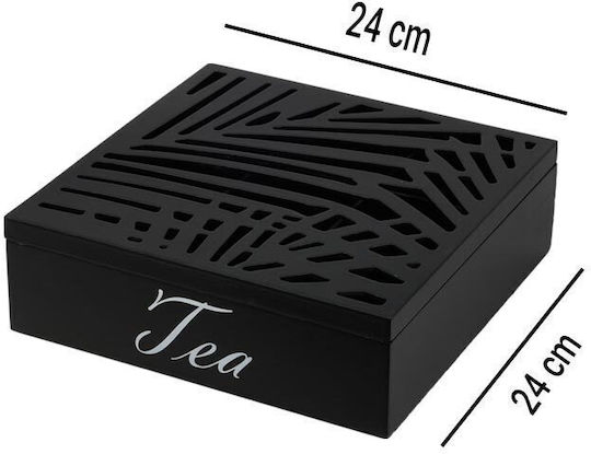 Tee-Glas mit Deckel Hölzernes Schwarz 24x7x24cm