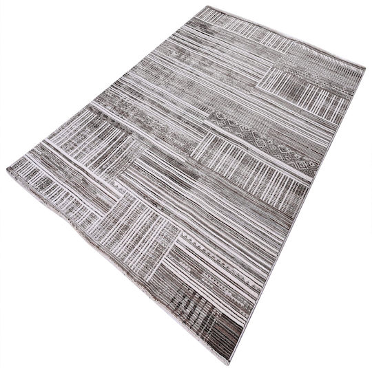 Polcarpet Havana Aztec 793 Teppich Rechteckig Sommer Synthetisch,Polyester/Cotton/Leather mit Fransen Grey White