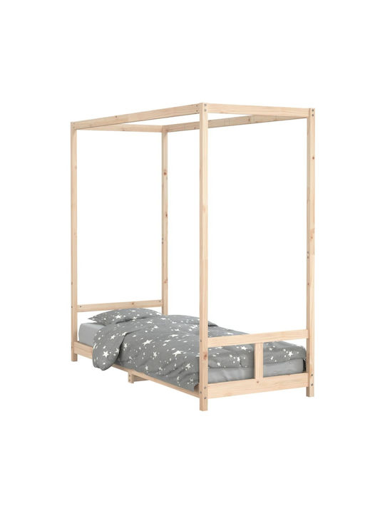 Kids Bed Single Beige for Mattress 80x200cm