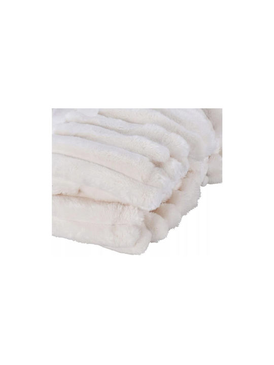 Atmosphera Home Styling Collection Velvet Blanket Sofa 130x150cm White
