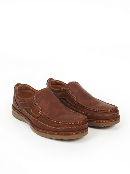 Piazza Shoes Men's Leather Casual Shoes Brown