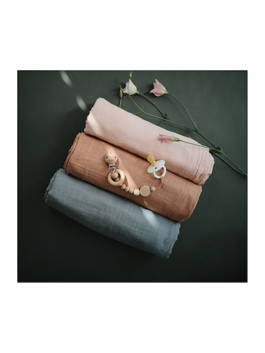 Mushie Muslin Swaddle Wrap Cedar Red 120x120cm.