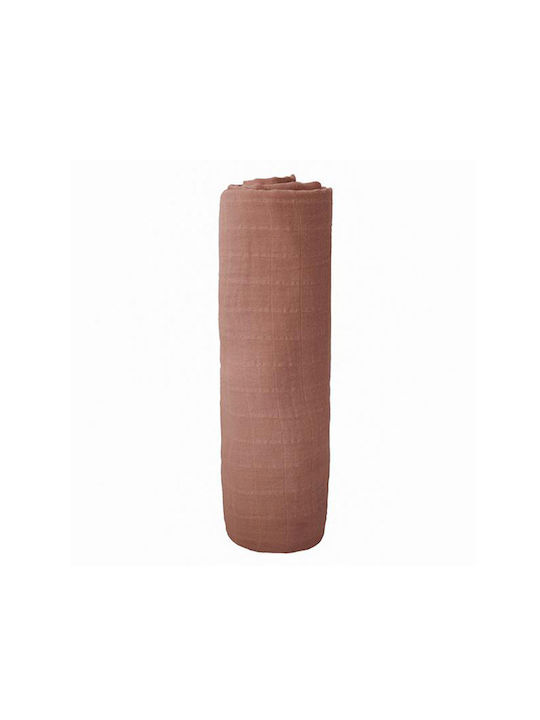 Mushie Muslin Swaddle Wrap Cedar Red 120x120cm.