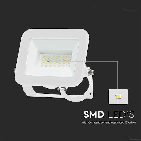 V-TAC Στεγανός Προβολέας LED 30W Ψυχρό Λευκό 6500K IP65