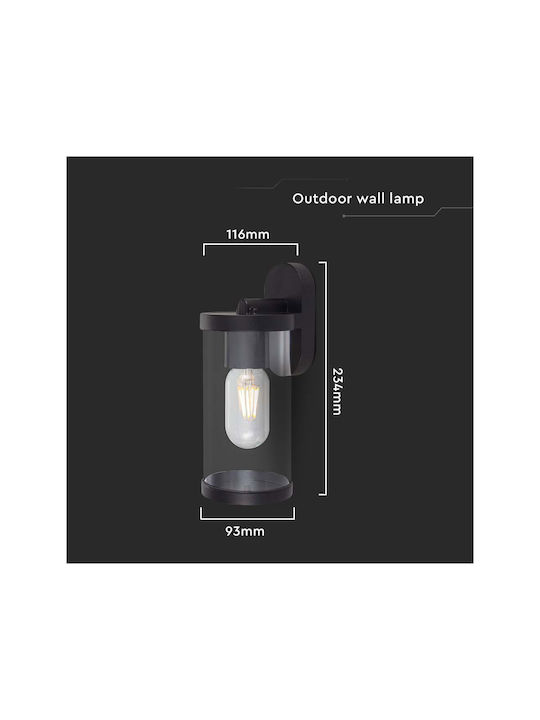 V-TAC Wall-Mounted Outdoor Lantern E27 IP44 9.3x11.6x23.4εκ.