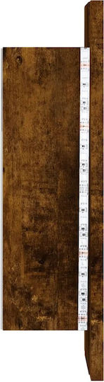 vidaXL Rectangular Bathroom Mirror Led made of Plastic with Cabinet 40x45cm Brown