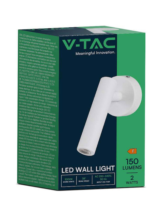 V-TAC Единично LED Топло бяло Спот в Бял Цвят