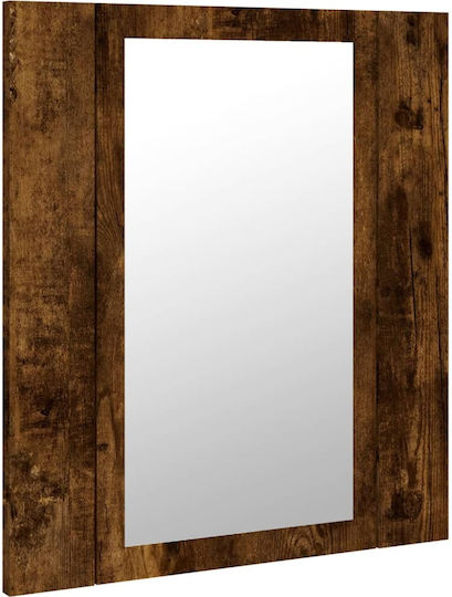 vidaXL Rectangular Bathroom Mirror Led made of Plastic with Cabinet 40x45cm Brown